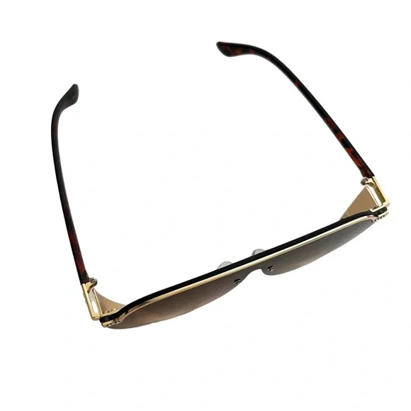 SUNGLASSES Fashion Gold & Brown Shades Sun Glasses Summer Beach Vacation - Picture 3 of 16